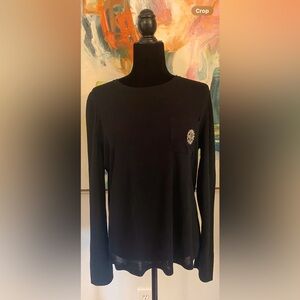 Chanel knitted blouse black with Chanel cc logo